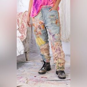 NWT Magnolia Pearl Love Co. Linen Funk N' Junk Miner Pants